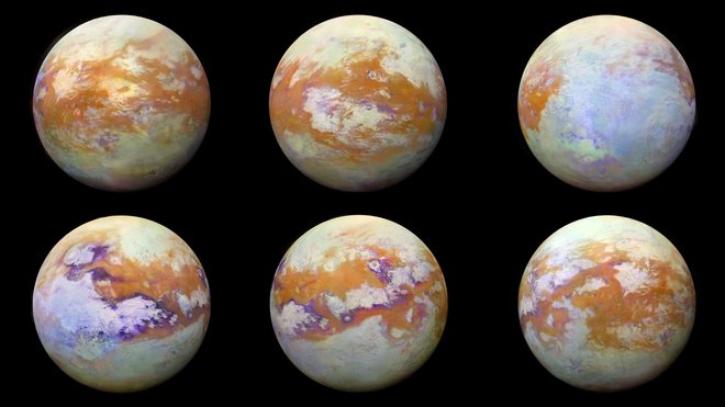 Saturnova luna Titan je morda kraj v osončju, kjer so ravno zdaj pravi pogoji za nastajanje življenja.<br />
FOTO: NASA/JPL-Caltech/University of Nantes/University of Arizona&nbsp;