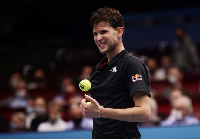 Dominic Thiem se je zaradi žulja na stopalu mučil v četrtfinalu dunajskega turnirja. FOTO: Lisi Niesner/Reuters