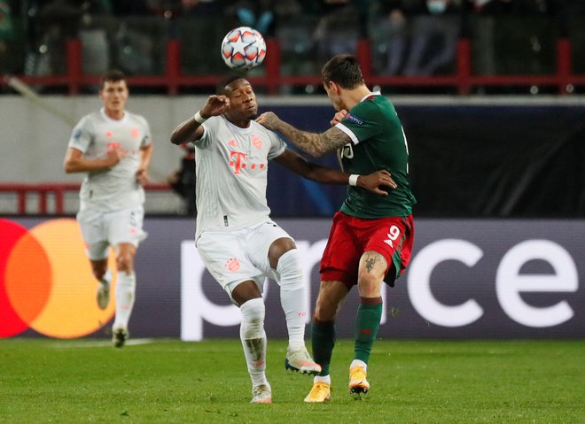 David Alaba je prispeval delež k zmagi Bayerna prejšnji teden v Moskvi, zdaj je pred njim že preizkušnja v Salzburgu. FOTO: Maksim Šipenkov/Reuters