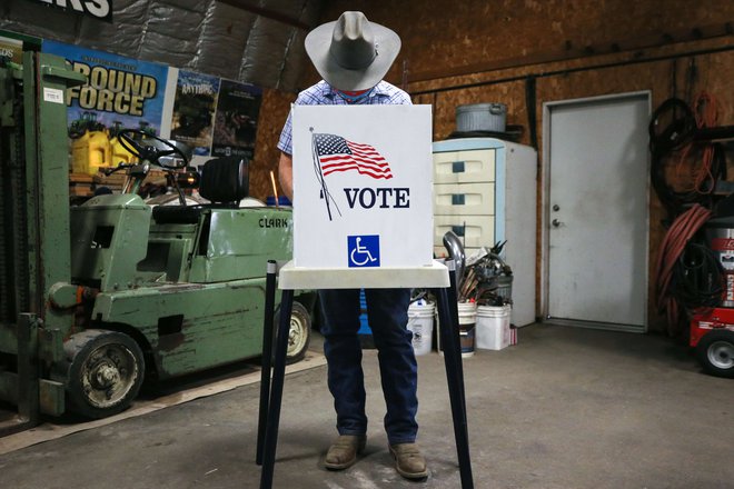 Glasovanje v Iowi, kjer je zmagal Donald Trump.&nbsp;Foto: Mario Tama/Afp