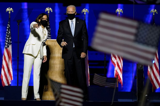 Izovljeni predsednik Joe Biden in podpredsednica Kamala Harris.&nbsp;<br />
FOTO: Reuters