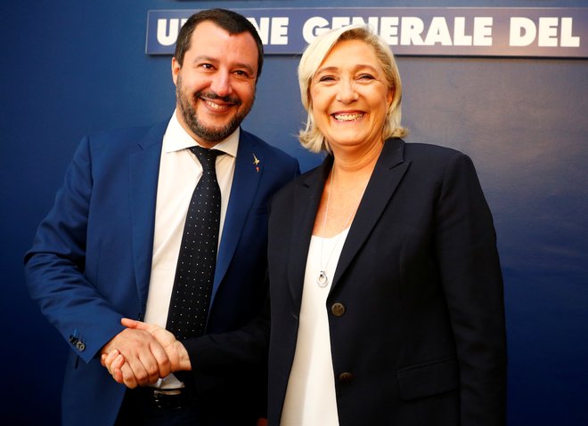 V Franciji in Italiji populizem, ki ga predstavljata Marine Le Pen in Matteo Salvini, temelji na odporu do nezakonitih migracij.<br />
Foto: Max Rossi/Reuters