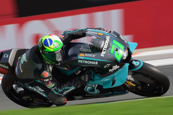 Franco Morbidelli si je Valencii pridirkal drugi pole position v karieri v motoGP. FOTO: Lluis Gene/AFP