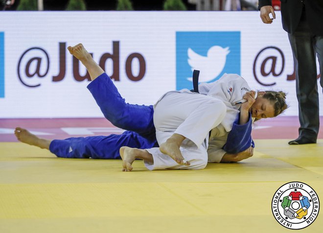 Tina Trstenjak je bila pred slabim mesecem razred zase na turnirju za grand slam v Budimpešti. FOTO: Gabriela Sabau/IJF