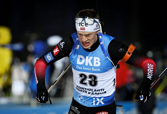 Tarjei Bø je tokrat premagal mlajšega brata. FOTO: Antti Aimo-koivisto/AFP