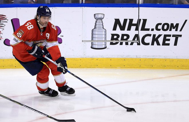 Jaromir Jagr se je v zgodovino NHL vpisal kot eden vodilnih evropskih asov. FOTO: Mike Ehrmann/AFP