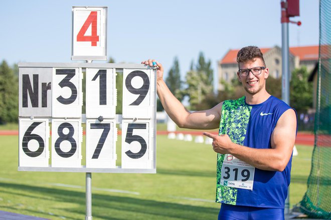 Kristjan Čeh je popravil državni rekord v metu diska. Foto Matej Kastelic