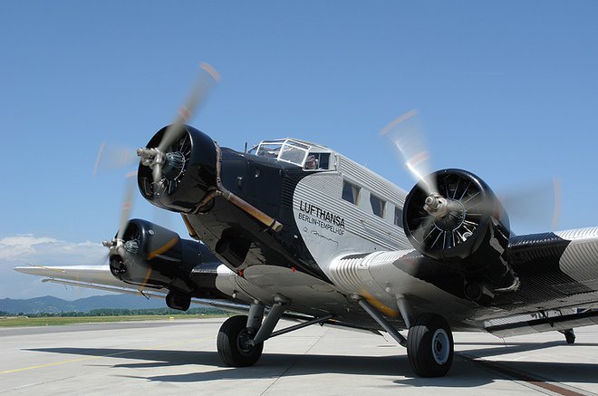 JU 52 D-CDLH pred vzletom Foto Deutsche Lufthansa Berlin Stiftung