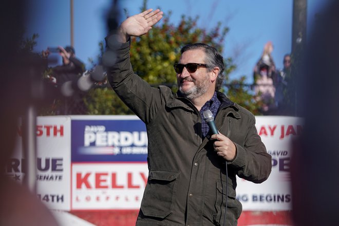 Senator Ted Cruz je napovedal glasovanje zoper potrditev novoizvoljenega predsednika ZDA. FOTO: Elijah Nouvelage/Reuters