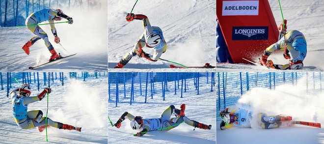 Petkov veleslalom na eni najtežjih veleslalomskih prog v svetovnem pokalu v Adelbodnu je terjal velik davek od norveške ekipe. Pri padcu sta se poškodovala Lucas Braathen in Atle Lie McGrath. Braathen, zmagovalec uvodnega veleslaloma sezone, je utrpel poškodbo stranskih vezi v levem kolenu in potrebuje operacijo.Njegovem moštvenem kolegu Lieju McGrathu pa so diagnosticirali poškodbo kolenskih vezi, zaradi česar bo odsoten nekaj tednov. Vprašljiv je njegov nastop na svetovnem prvenstvu v Cortini d&#39;Ampezzo. FOTO: Fabrice Coffrini Afp