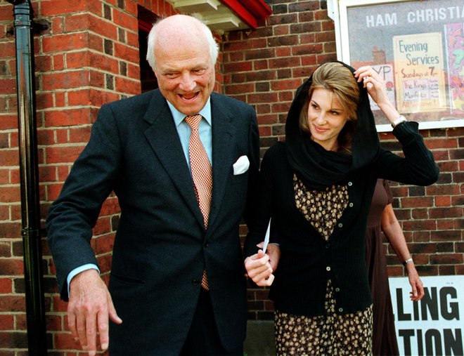 Jemima Goldsmith z očetom Jamesom FOTO: Kevin Lamarque/Reuters