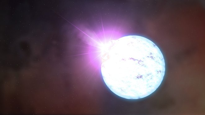Ilustracija posebne nevtronske zvezde, za katero zdaj ugotavljajo, da tvori tudi visokoenergijske izbruhe sevanja gama. FOTO: NASA&#39;s Goddard Space Flight Center/Reuters