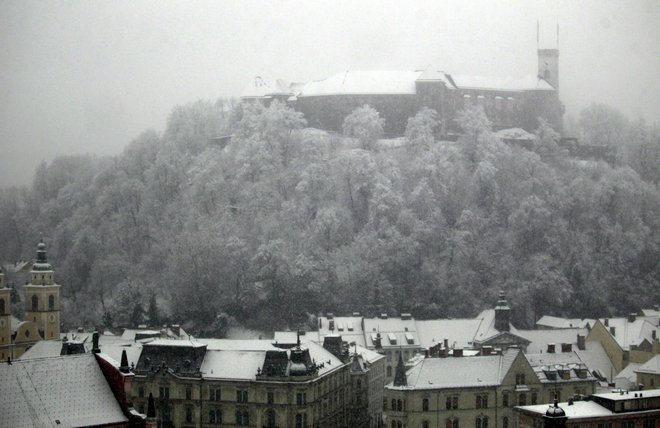 Redki so zimski dnevi, ko striček Januar tudi mesta obdari s snegom. FOTO: Roman Šipić/Delo