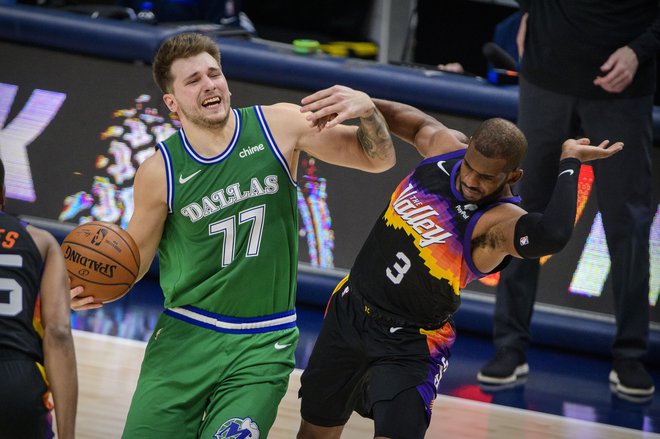 Luki Dončiću in Dallas ne gre vse po načrtih. V petem zaporednem porazu je Ljubljančan prejelt udi tehnično napako. FOTO: Jerome Miron/Usa Today Sports