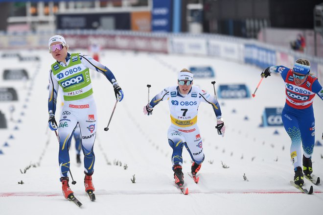 Anamarija Lampič (desno) je osvojila drugo mesto. FOTO: Fredrik Sandberg/AFP