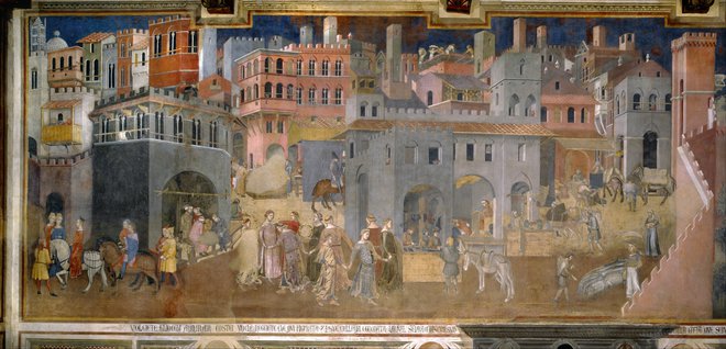 Ambrogio Lorenzetti: Alegorija dobre in slabe vlade. FOTO: Wikipedia/Google Art Project