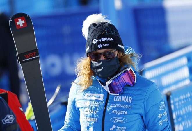 Ilka Štuhec je na treningu dokazala, da spada med najboljše smukačice na svetu. FOTO: Leonhard Foeger/Reuters