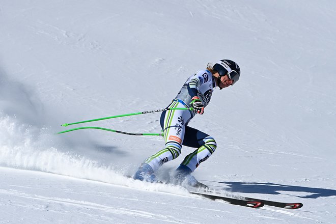 Nasmeh Ilke Štuhec v cilju smuka v Cortini d&#39;Ampezzo je bil bolj kisel. FOTO: Andreas Solaro/AFP