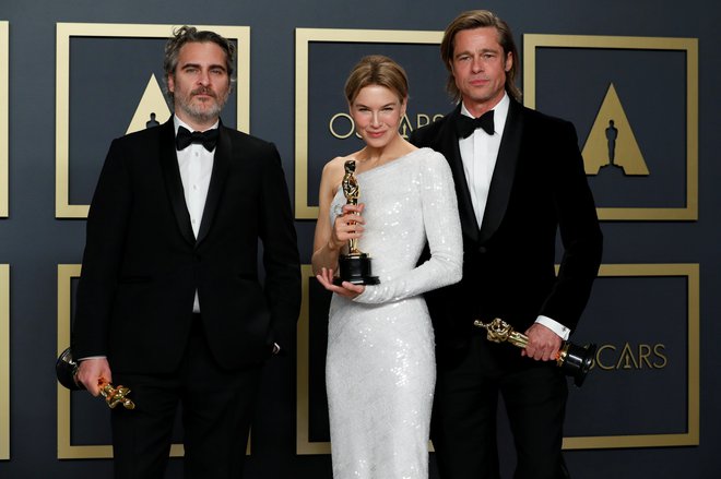 Joaquin Phoenix,&nbsp; Renee Zellweger in Brad Pitt. FOTO: Reuters