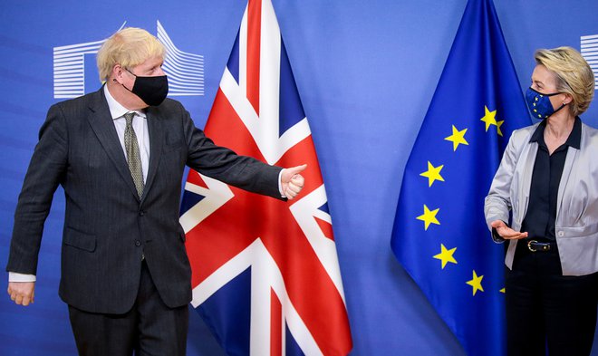Ursula von der Leyen in Boris Johnson nista nič bližje dogovoru.&nbsp; FOTO: Pool Reuters