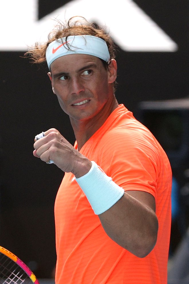 Rafael Nadal je proslavil novo zmago v Melbournu. FOTO: Loren Elliott/Reuters