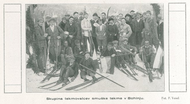 Nekateri tekmovalci so tekmovali celo v več panogah. Na fotografiji so udeleženci smučarskega tekmovanja. FOTO: revija Šport