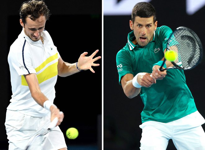 Daniil Medvedjev in Novak Đoković bosta odigrala težko pričakovani finale. FOTO:&nbsp;Brandon Malone/AFP