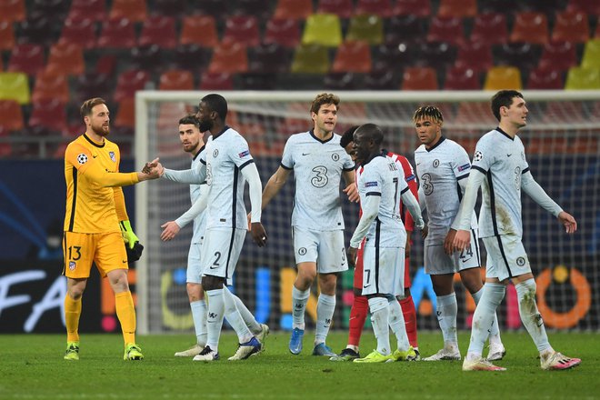 Jan Oblak je ustavil 4 strele Chelseajevih nogometašev, ob natančnem udarcu Olivierja Girouda je bil nemočen. FOTO: Daniel Mihailescu/AFP