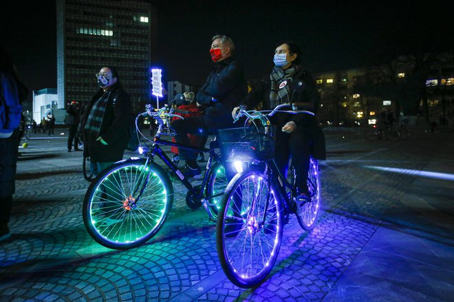 Kolesarji so znova protestirali. FOTO: Jože Suhadolnik/Delo