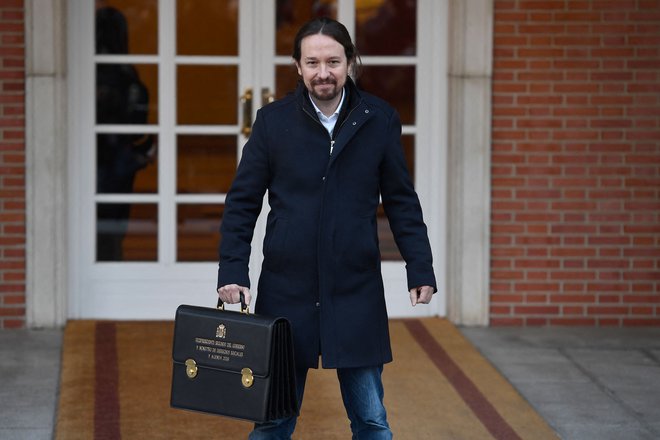 Prvi mož radikalno leve Unidas Podemos Pablo Iglesias zapušča špansko vlado. FOTO: Pierre-Philippe Marcou/AFP