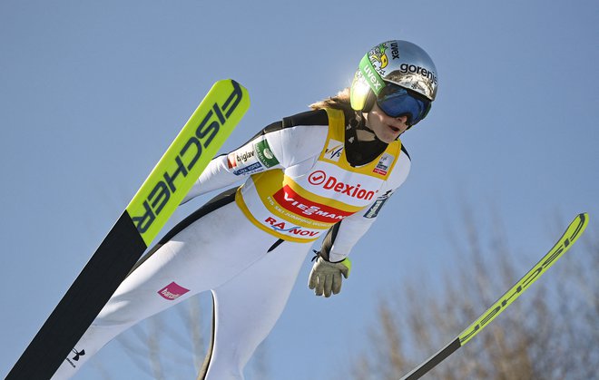 Nika Križnar si je priskakala že sedme stopničke v tej sezoni. FOTO: Daniel Mihailescu/AFP