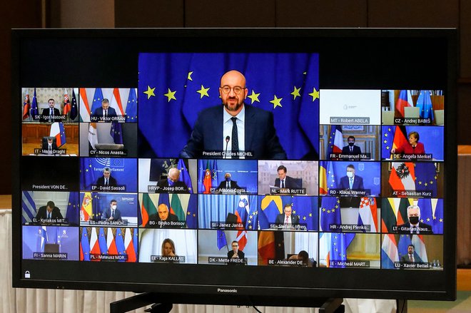 Ena od žgočih tem vrha EU je bila, kako bi omejevali izvoz podjetij, ki do EU ne izpolnjujejo svojih pogodbenih obveznosti glede dobave cepiv.
Foto Yves Herman/Afp