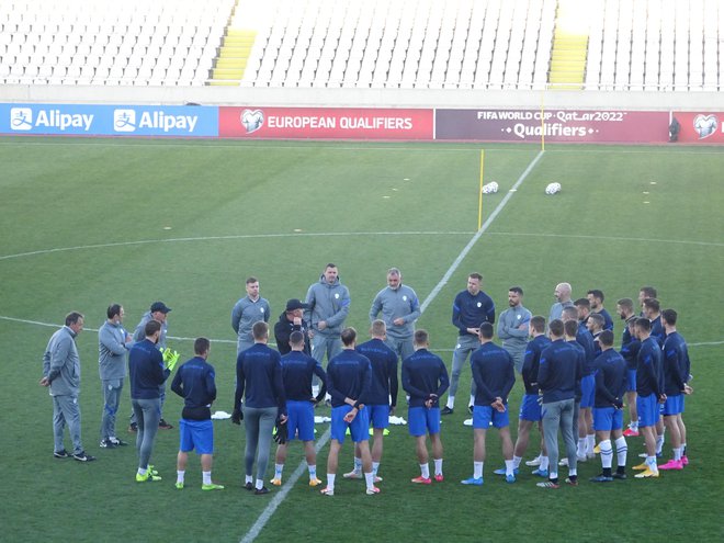 Slovenci so včeraj opravili trening v Nikoziji. FOTO: Jernej Suhadolnik