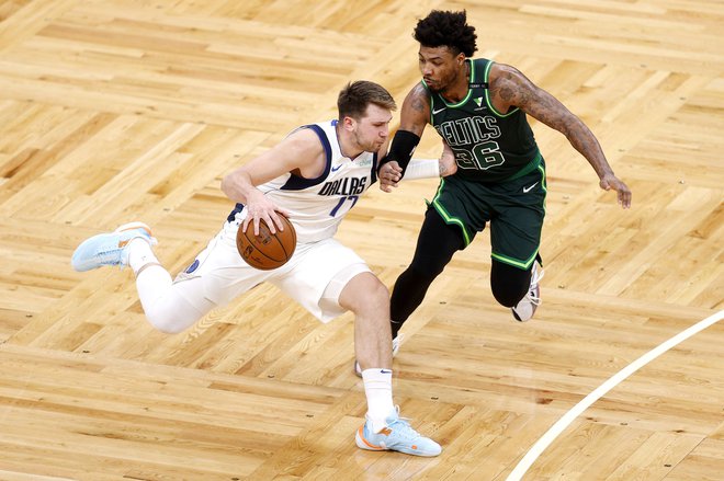 Luka Dončić je bil s 36 točkami prvi strelec tekme, na kateri je Boston vse do zadnje minute ogrožal zmago Dallasa. FOTO: Maddie Meyer/AFP