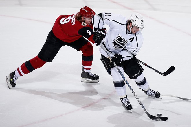 Anže Kopitar je doživel poraz proti Kojotom. FOTO:&nbsp;Christian Petersen/AFP