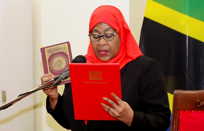 Samia Hasan je prejšnji mesec zaprisegla kot prva predsednica Tanzanije v zgodovini. Foto Reuters