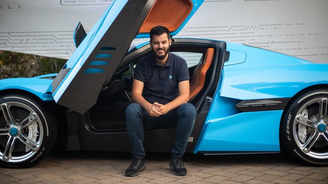 Mate Rimac, največji lastnik podjetja&nbsp; Rimac Automobili, išče 200 milijonov evrov za zgraditev proizvodno-razvojnega kopleksa. FOTO: Rimac Automobili