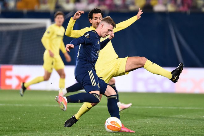 Mislav Oršić je zabil edini gol za Dinamo v četrtfinalu evropske lige. FOTO: Jose Jordan/AFP