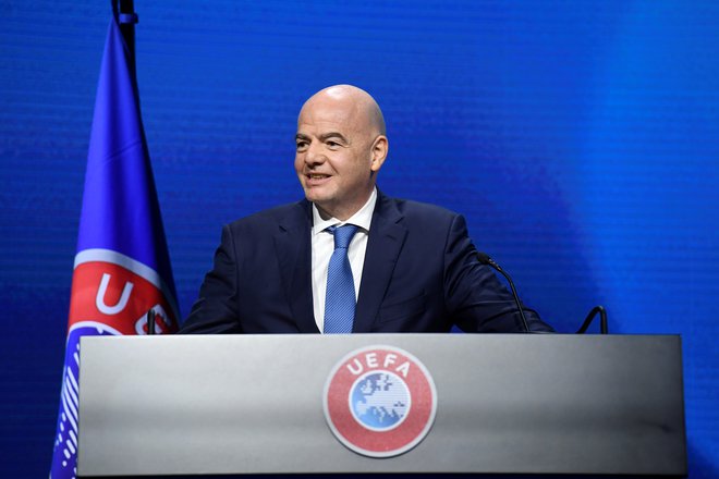 Predsednik Fife Gianni Infantino ostro nasprotuje separatistom. FOTO: Richard Juilliart/Reuters