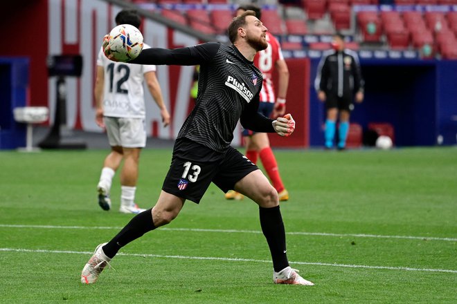 Jan Oblak je znova ohranil svojo mrežo nedotaknjeno. FOTO: Javier Soriano/AFP