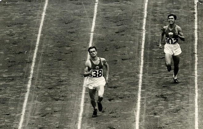 Marko Račič (levo) je na olimpijskih igrah leta 1948 v Londonu zasedel 22. mesto v teku na 400 metrov. FOTO: osebni arhiv