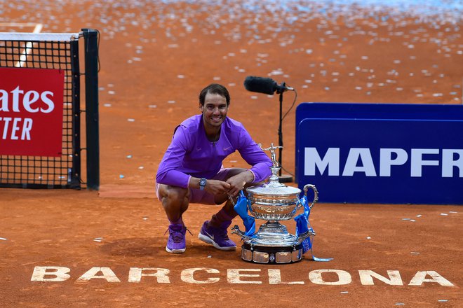 Rafael Nadal je v Barceloni slavil 87. turnirsko zmago v karieri. FOTO: Josep Lago/AFP