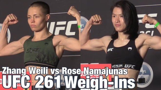 Rose Namajunas in Zhang Weili pred dvobojem FOTO: zajem zaslona Youtube