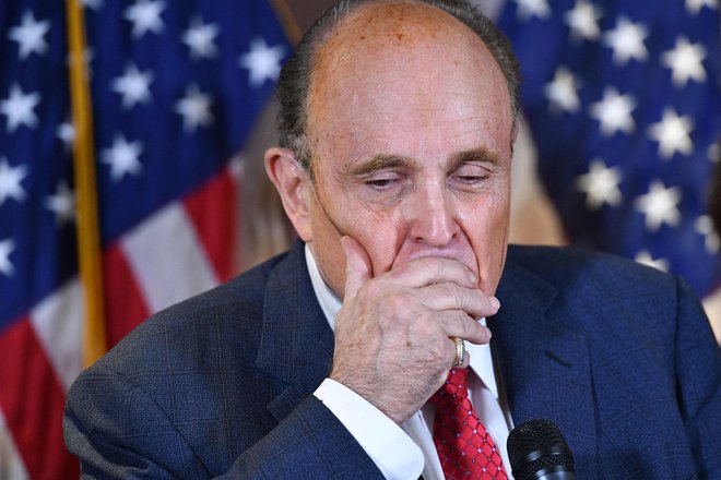Nekdanji Trumpov osebni odvetnik Rudy Giuliani. Foto Mandel Ngan Afp