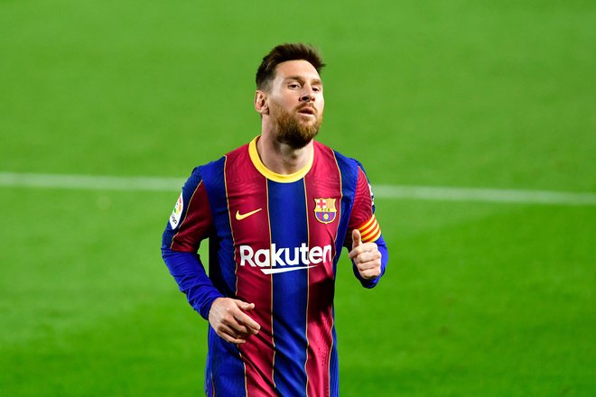 Lionel Messi je k zmagi Barcelone v Valencii prispeval dva gola. FOTO: Pau Barrena/AFP