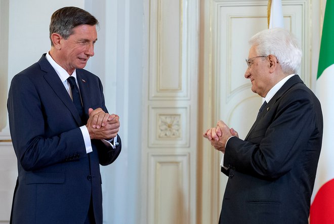 Borut Pahor in Sergio Mattarella. FOTO: Reuters