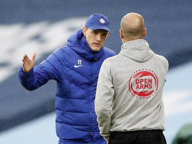 Thomas Tuchel je že drugič ukanil Pepa Guardiolo. FOTO: Martin Rickett/Reuters