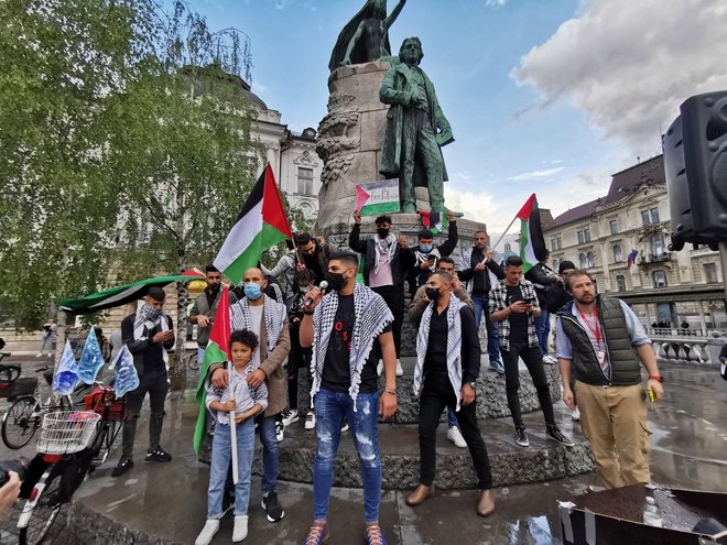 Protest v podporo Palestini FOTO: Jože Suhadolnik/Delo