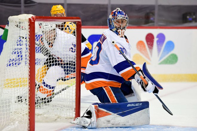 Ilya Sorokin je blestel v vratih NY Islanders. FOTO: Emilee Chinn/ AFP