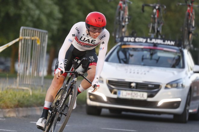 Tadej Pogačar je nazadnje v sklopu maratona Franje nastopil in zmagal na DP v vožnji na čas leta 2019. Petkovega kronometra na Franji že drugo leto zapored ne bo. FOTO: Leon Vidic/Delo